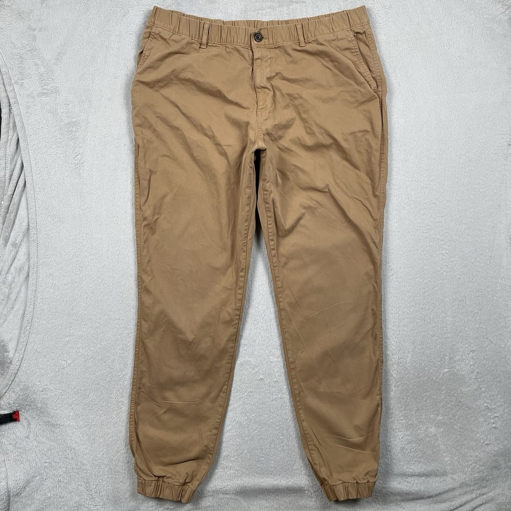 Bearbottom Joggers Pants Mens 2XLT Brown Elastic Waist Stretch Casual Chino 31"‎